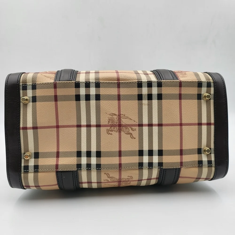 Burberry Alchester Haymarket Medium Top Handle Bag, Authentic...